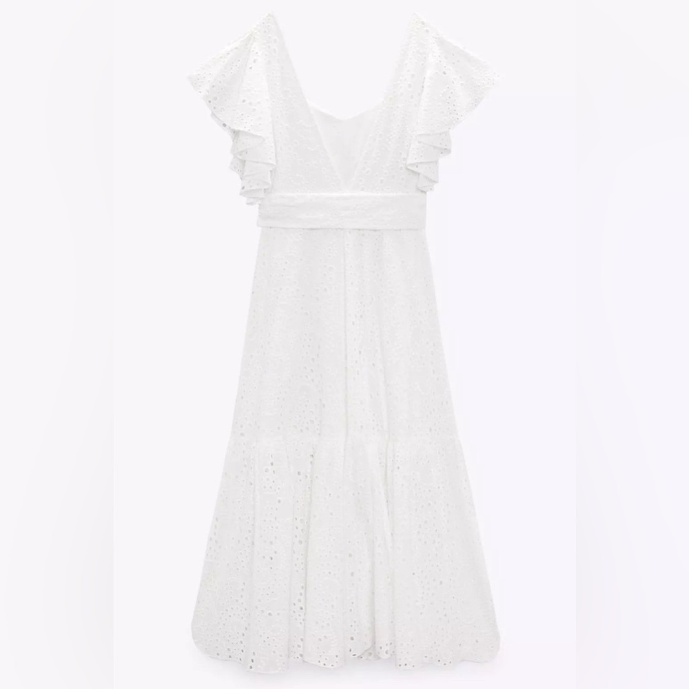 White Zara Eyelet Dress